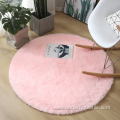 Round colorful plush bedroom floor mat